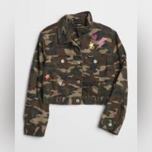 Kids Camo Icon Denim Crop Jacket